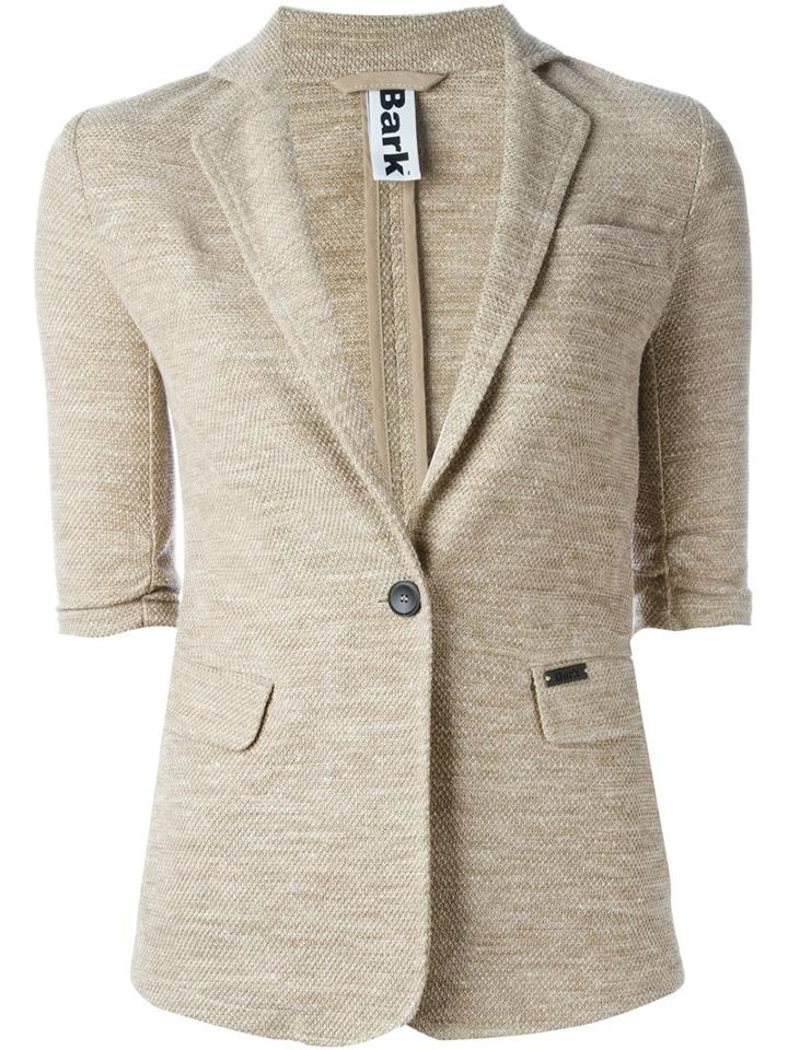 Bark Half Sleeve Blazer, Women's, Size: Xs, Nude/neutrals, Linen/flax/polyester
