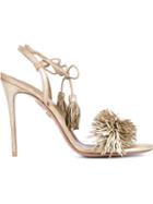 Aquazzura Wild Thing Sandals, Women's, Size: 35.5, Grey, Leather