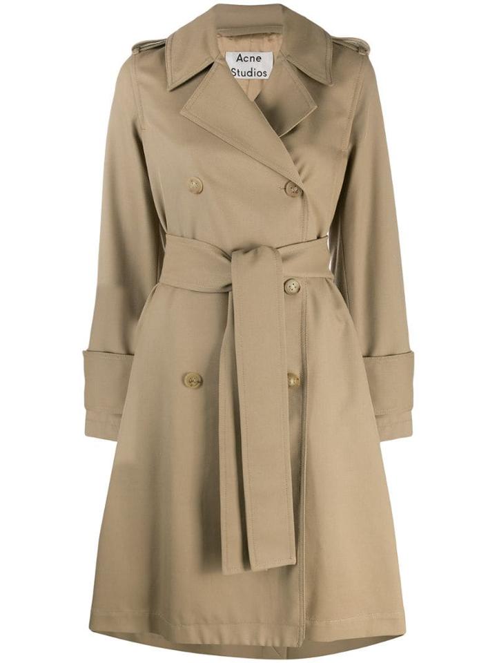 Acne Studios Belted Trench Coat - Neutrals
