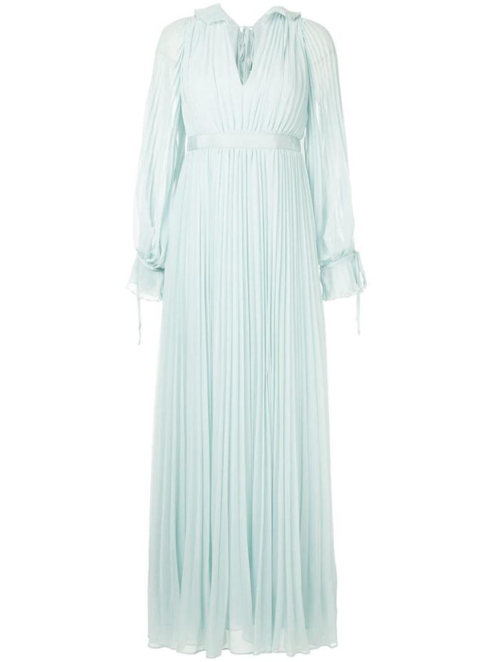 Self-portrait Pleated Evening Dress - Blue