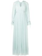 Self-portrait Pleated Evening Dress - Blue