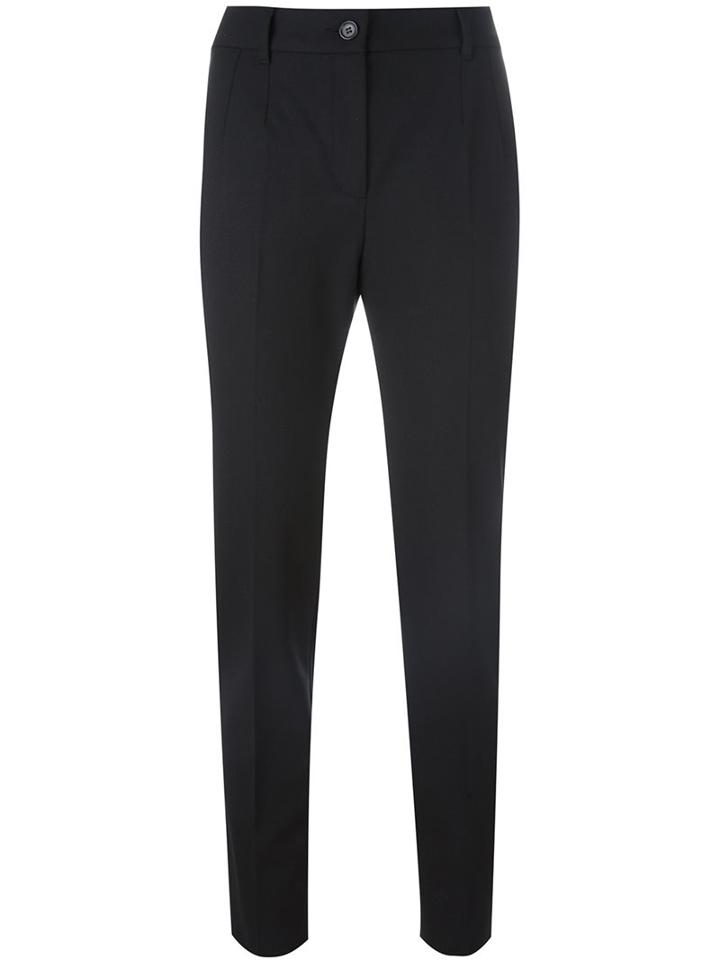Dolce & Gabbana Slim Fit Trousers, Women's, Size: 42, Black, Polyamide/spandex/elastane/virgin Wool