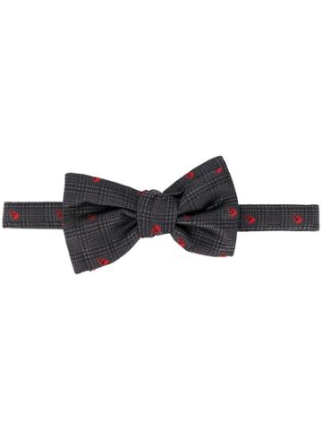 Alexander Mcqueen Embroidered Skull Bow Tie - Grey