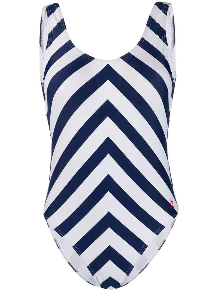 Perfect Moment Chevron Print Swimsuit - White