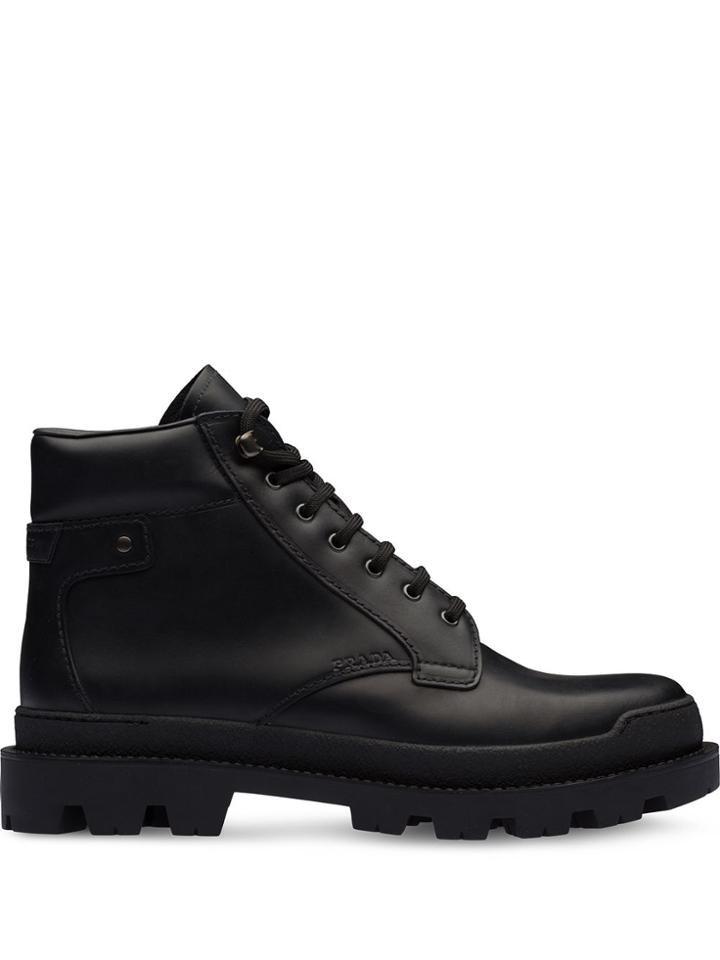 Prada Chunky Sole Ankle Boots - F0002 Black