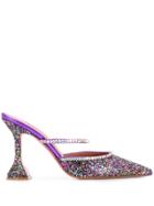 Amina Muaddi Gilda Glitter Embellished Pumps - Purple
