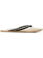 Louis Vuitton Vintage Ruffled Trim Slippers