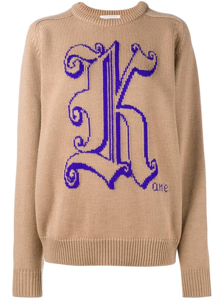 Christopher Kane Logo Detail Knitted Sweater, Women's, Size: Medium, Nude/neutrals, Virgin Wool