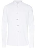 Balmain Cotton Panel Silver Button Shirt - White