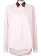 We11done Leopard Print Collar Shirt - Pink