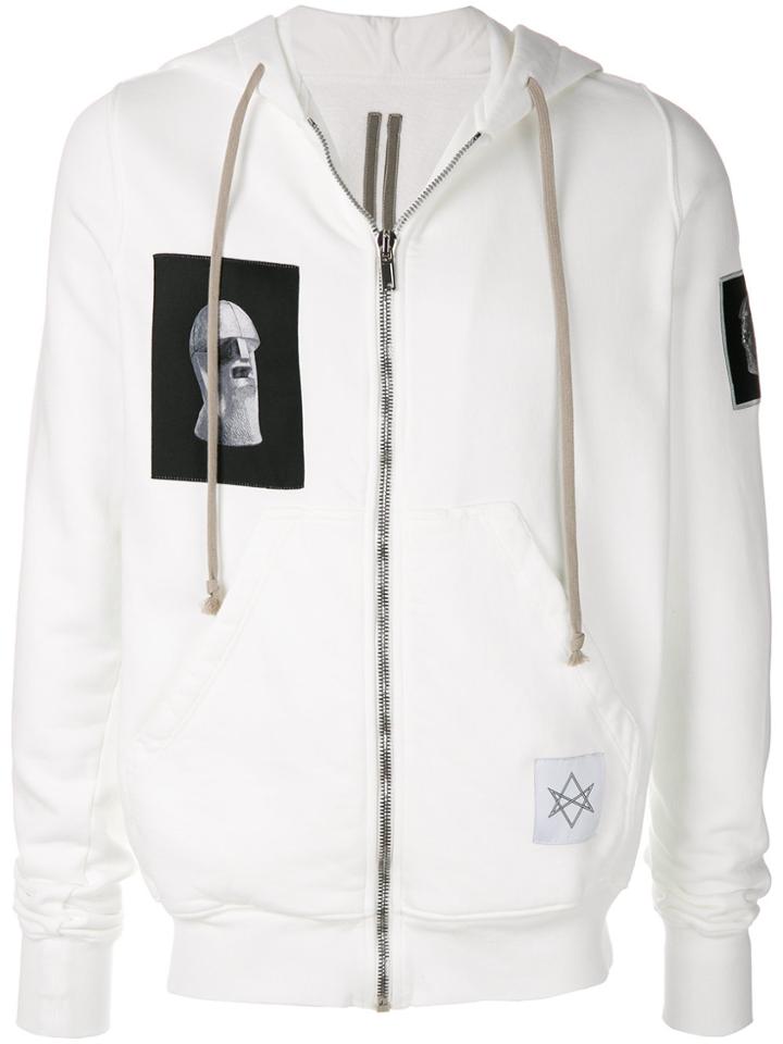 Rick Owens Drkshdw Thayat Zipped Hoodie - White