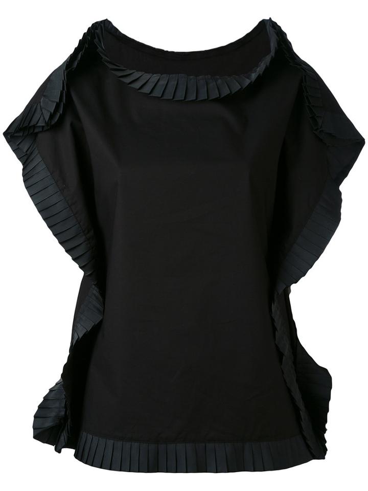 Mm6 Maison Margiela - Rouched Outline Square T-shirt - Women - Cotton - 44, Black, Cotton