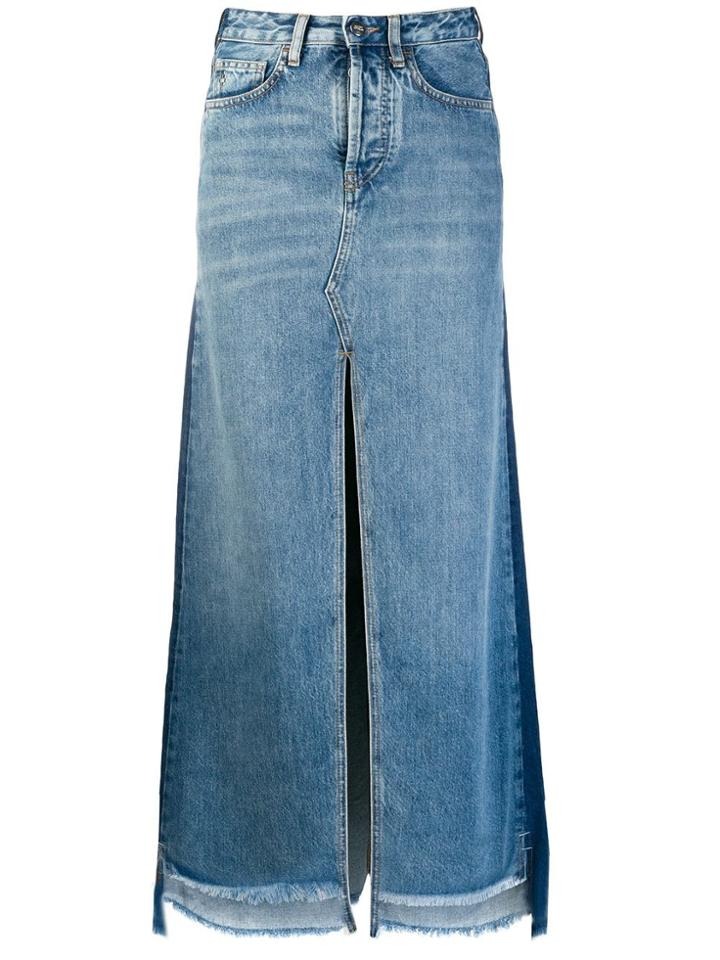 Marcelo Burlon County Of Milan Two-tone Denim Skirt - Blue
