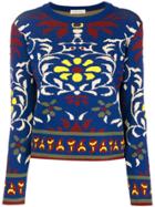 Miahatami Floral Embroidered Sweater - Blue