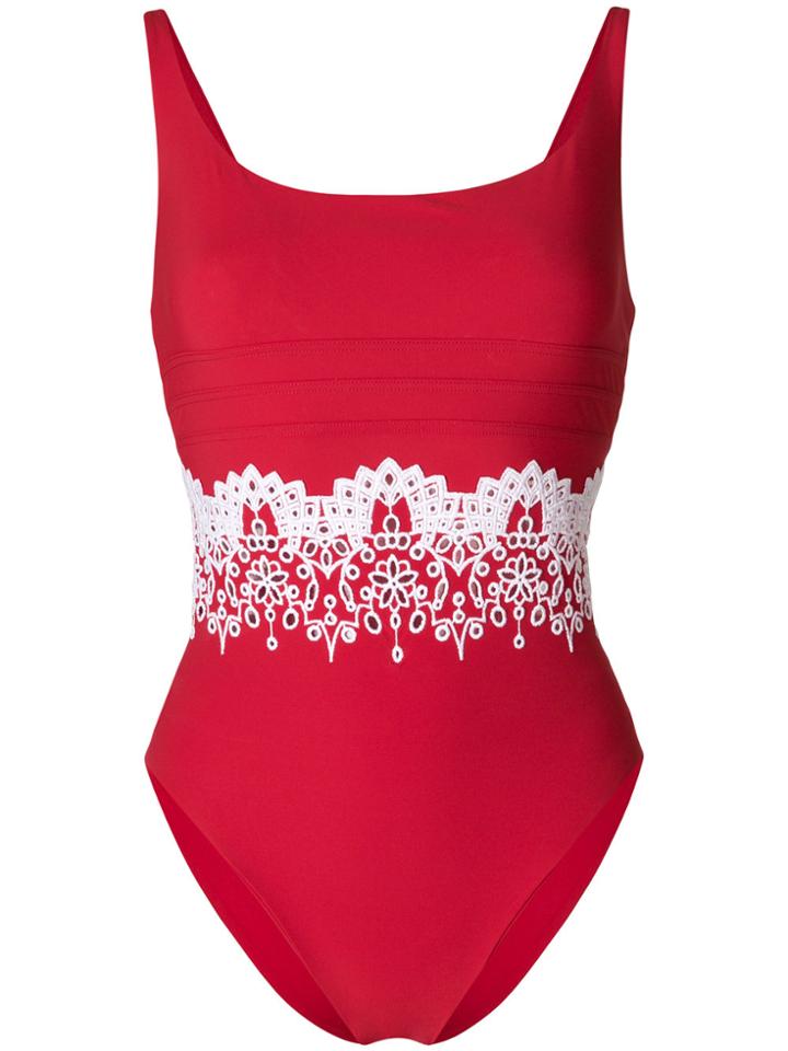 Ermanno Scervino Openwork Embroidered Trim One-piece