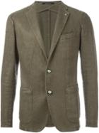 Tagliatore Two Button Blazer, Men's, Size: 48, Green, Viscose/cotton/linen/flax