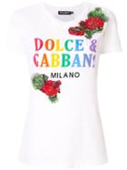 Dolce & Gabbana Printed Embroidered T-shirt - White