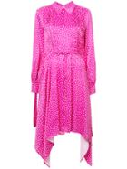 Off-white Printed Satin Dress - Pink & Purple