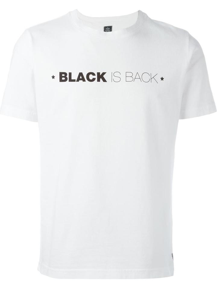 Eleventy Black Is Back T-shirt, Men's, Size: M, White, Cotton