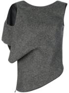 Maison Margiela - Single Sleeved Knitted Top - Women - Viscose/wool - 44, Grey, Viscose/wool