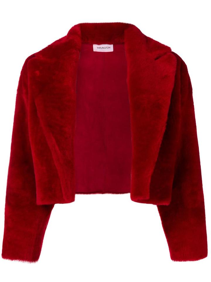 16arlington Cropped Fur Jacket - Red