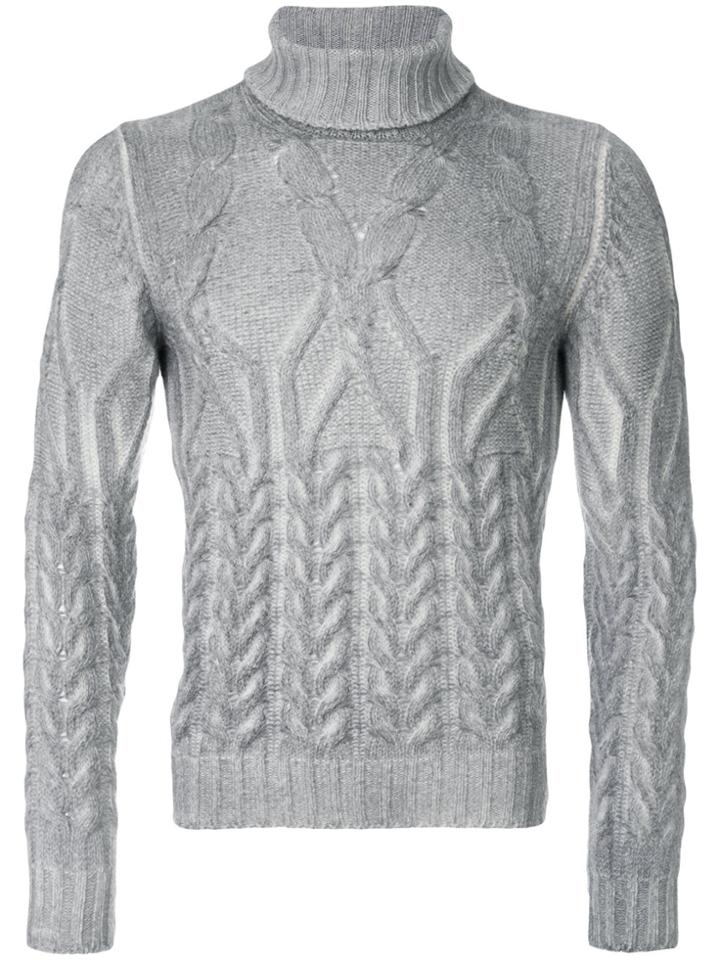 La Fileria For D'aniello Cable Knit Jumper - Grey