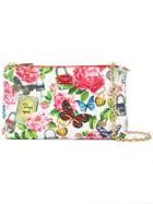 Dolce & Gabbana Secret Butterfly Print Chain Clutch - White