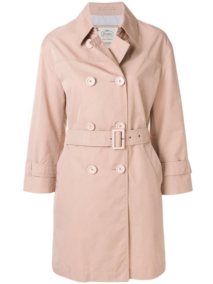 Herno Cropped Sleeve Trench Coat - Nude & Neutrals