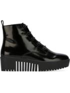 Opening Ceremony Lace-up Platform Boots, Women's, Size: 40, Black, Leather/rubber