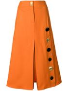 Eudon Choi Button Detail Skirt - Yellow & Orange