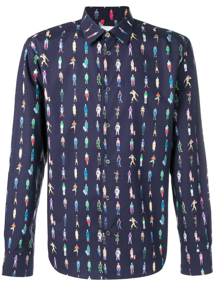 Paul Smith People Print Shirt - Blue