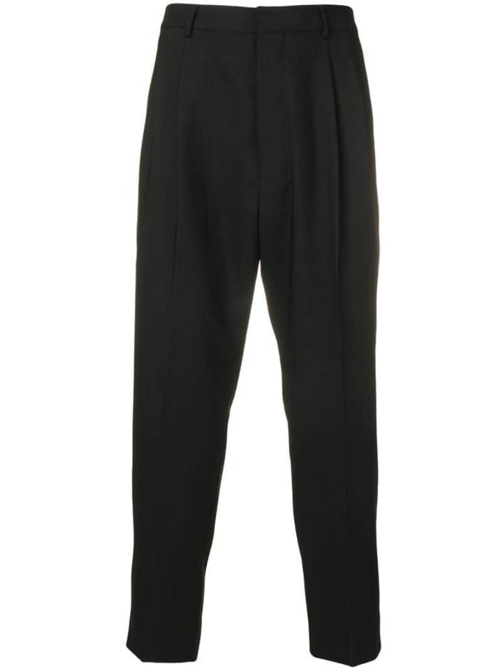 Ami Paris High-waisted Pleated Trousers - Black