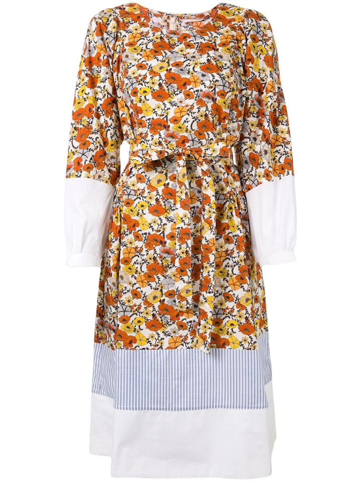 Tory Burch Printed Floral Prairie Dress - Orange