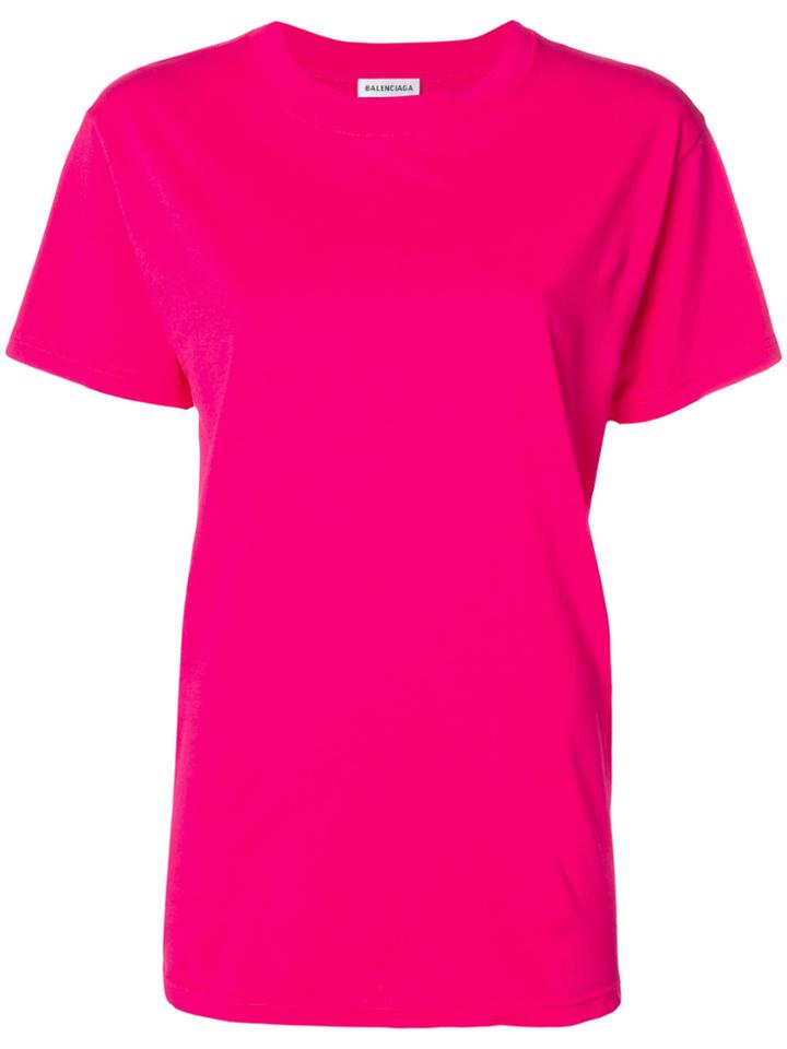Balenciaga Embroidered Classic T-shirt - Pink & Purple