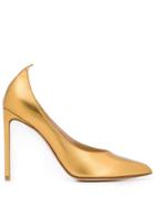 Francesco Russo Pointed Toe Pumps - Gold
