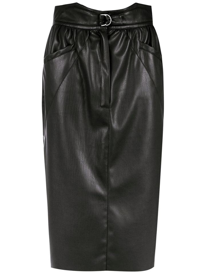 Framed Tulip Midi Skirt - Black