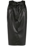 Framed Tulip Midi Skirt - Black