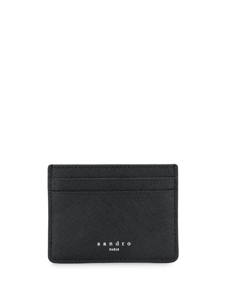 Sandro Paris Engraved Logo Cardholder - Black