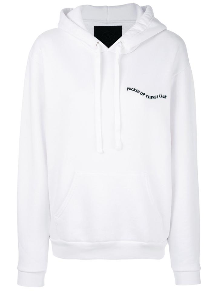 Local Authority Embroidered Detail Hoodie - White