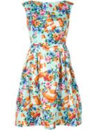 Moschino Floral And Traffic Cone Print Dress