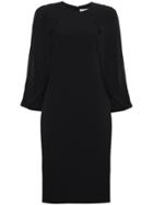 Givenchy Sleeveless Cape Effect Fitted Dress - Black
