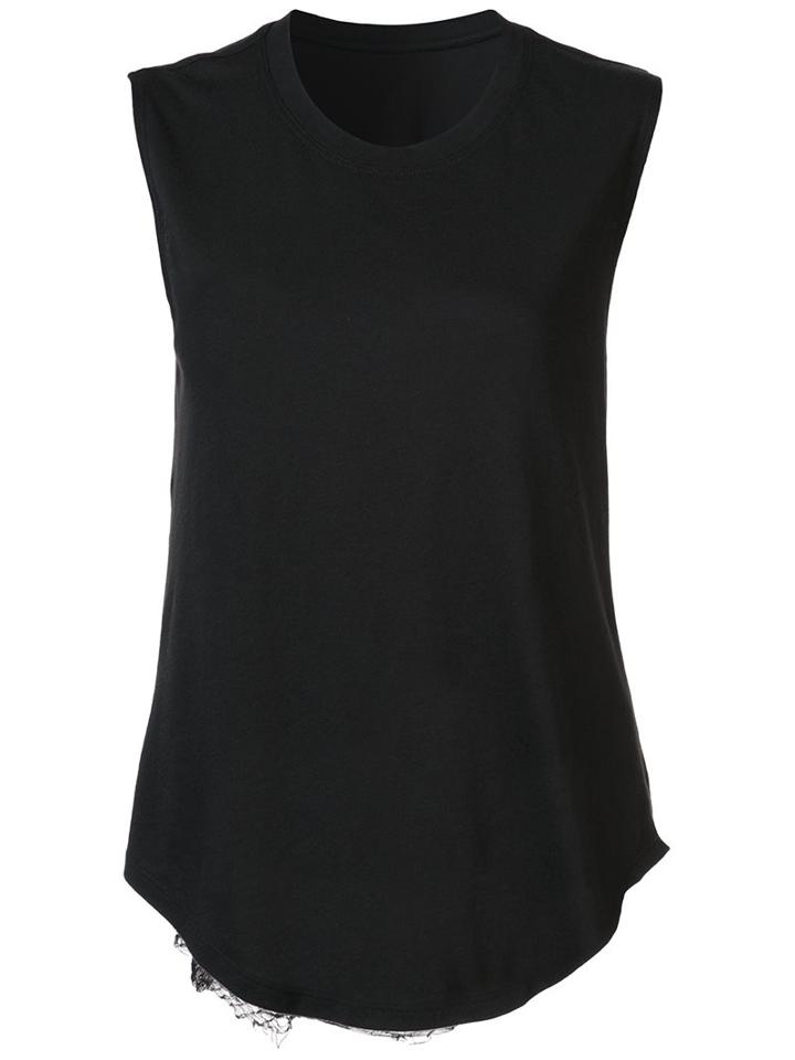 Raquel Allegra Shirred Back Tank, Women's, Size: Small, Black, Cotton/polyester