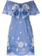 Alice Mccall Honeycomb Daisy Off Shoulder Mini Dress - Blue