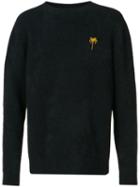 The Elder Statesman - Chest Embroidery Jumper - Unisex - Cashmere - Xs, Blue, Cashmere