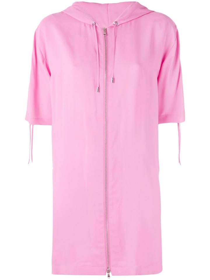 Logo Print Hooded Dress - Women - Viscose - 38, Pink/purple, Viscose, Moschino Vintage