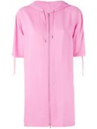 Logo Print Hooded Dress - Women - Viscose - 38, Pink/purple, Viscose, Moschino Vintage