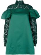No21 Lace Trim Mini Dress With Flounces - Green