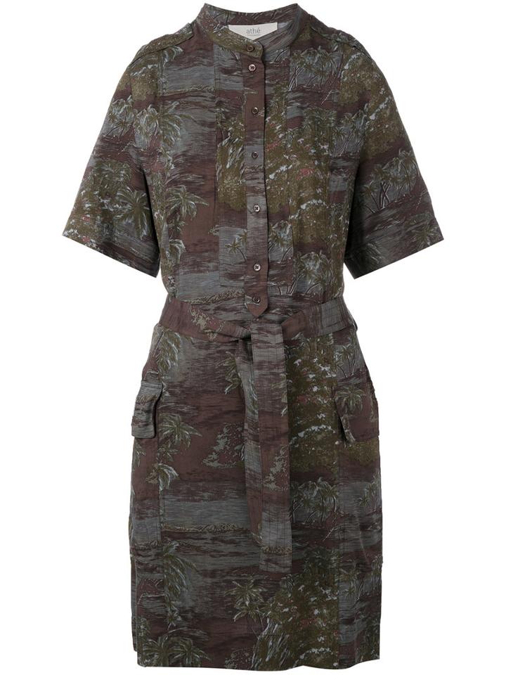 Vanessa Bruno Athé Printed Shirt Dress, Women's, Size: 36, Green, Viscose