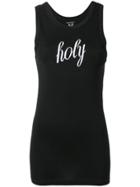 Ann Demeulemeester Holy Embroidered Tank Top - Black