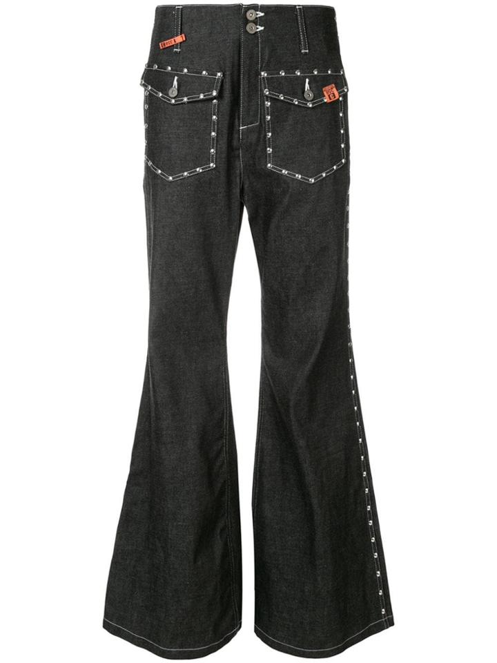 Maison Mihara Yasuhiro Studded Bell Bottom Jeans - Black